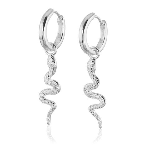 Gynning snake silver örhängen