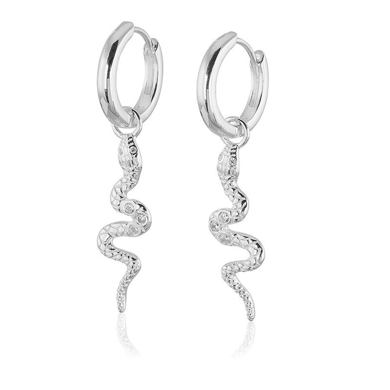 Gynning snake silver örhängen